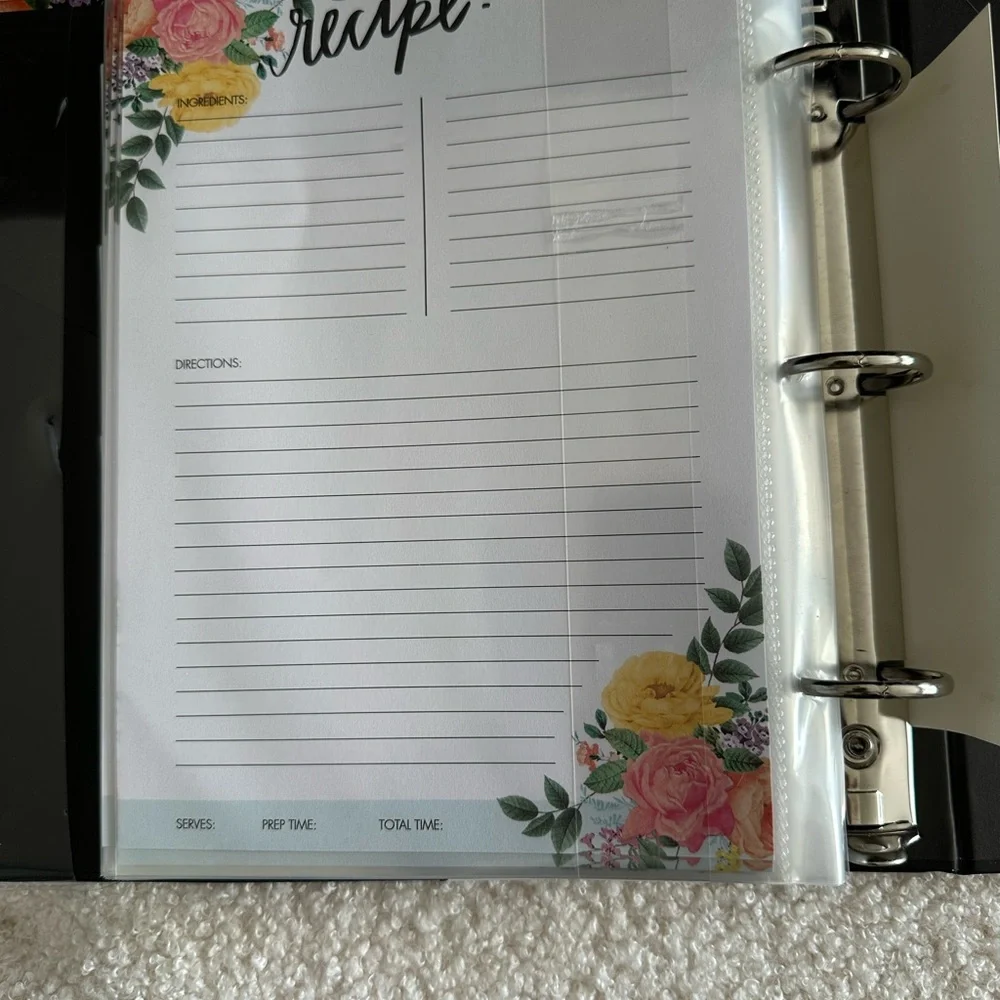 Black and White Striped Recipe Organizer - Recipes